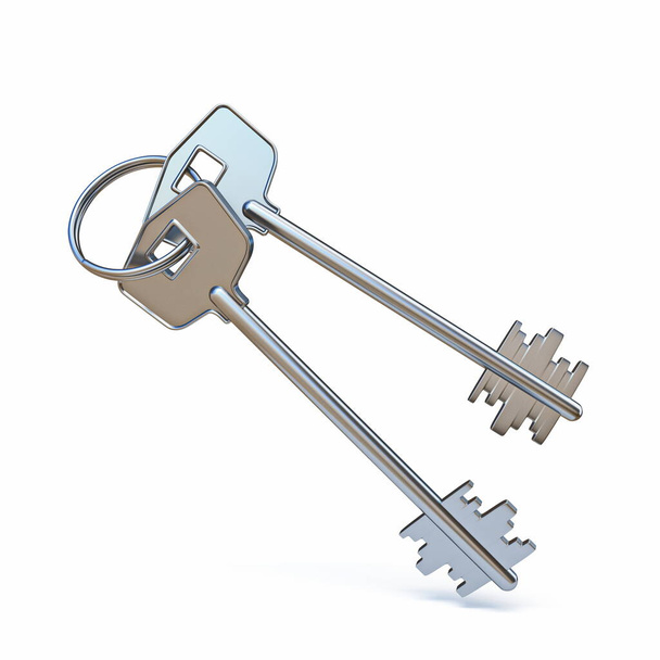key with keys isolated on white background - Foto, Imagen