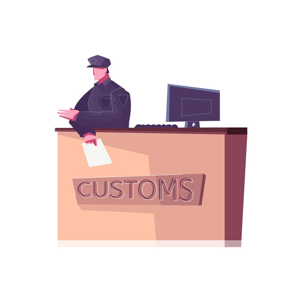 Illustration plate des douanes - Vecteur, image