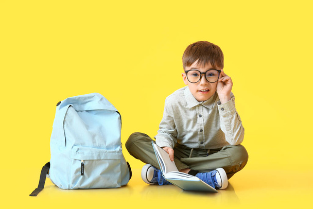 Renkli sırt çantalı küçük okul çocuğu. - Fotoğraf, Görsel