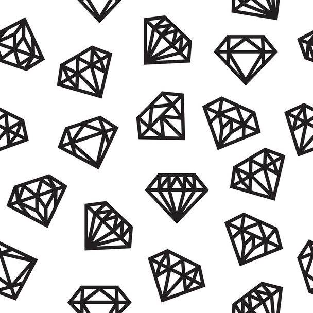 διαμάντια, χωρίς ραφή πρότυπο, μαύρο και άσπρο - Διάνυσμα, εικόνα