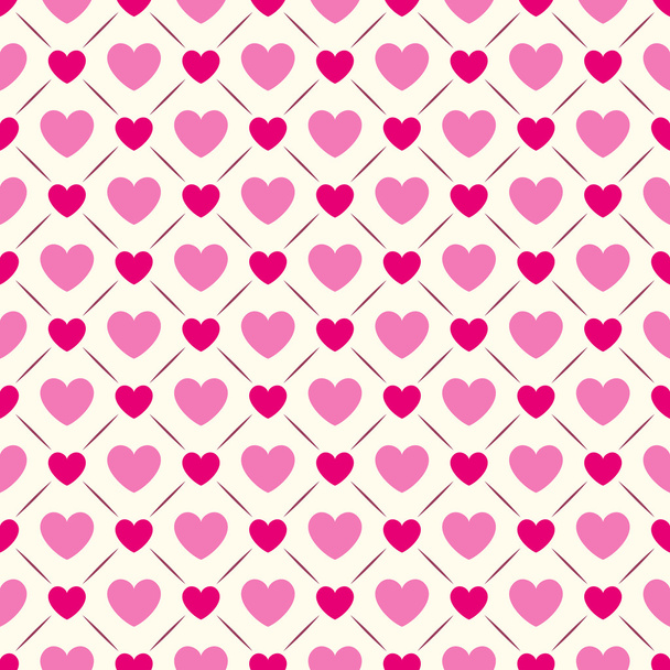 Seamless geometric pattern with hearts. Vector illustration - Вектор,изображение