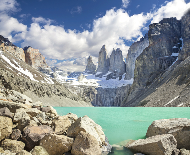 Torres del paine mounatains, Patagonië, Chili - Foto, afbeelding