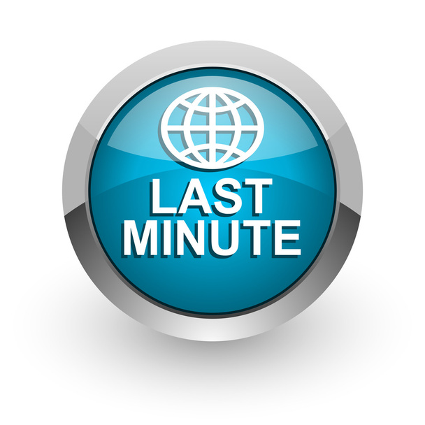 last minute blue glossy web icon - Foto, afbeelding