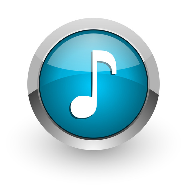 music blue glossy web icon - Foto, Imagen