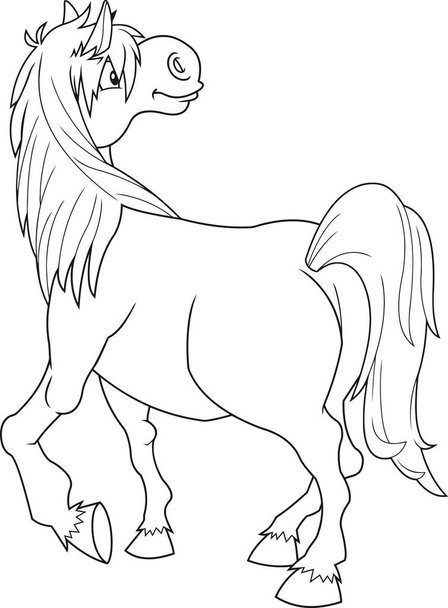 cartoon illustration of horse - Vector, Image