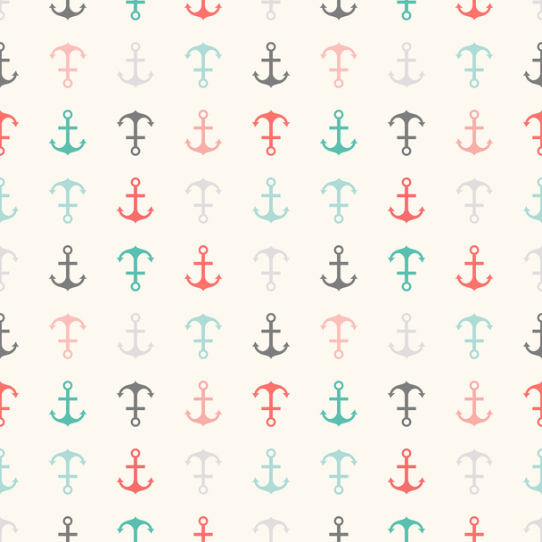Seamless vector pattern of anchor shapes. Endless texture - Vetor, Imagem