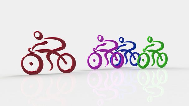 3d білі люди гоночний велосипедист, ізольований білий фон, 3d зображення
 - Фото, зображення