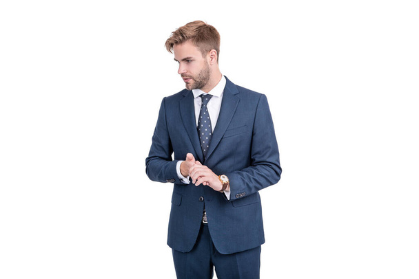 confident businessman isolated on white. young ceo in formalwear. business success. - Foto, Bild