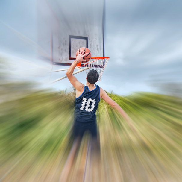 dunking in a blurred court - Photo, Image