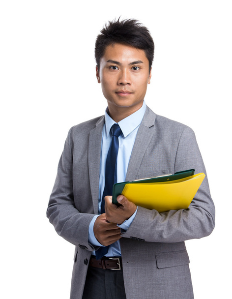 Aziatische man met bestand pad - Foto, afbeelding
