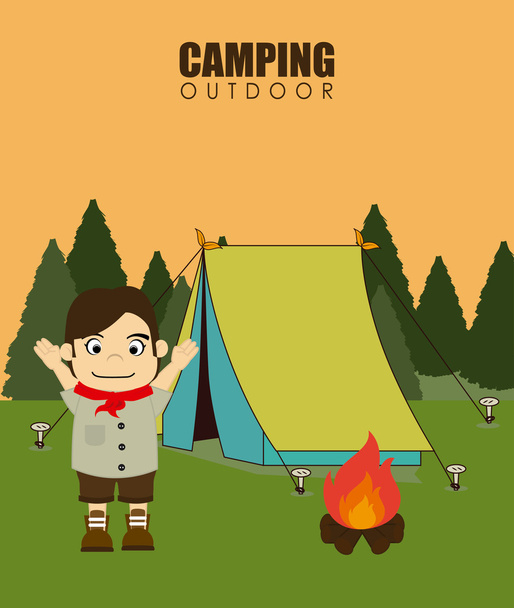 Camping design - Vector, Image