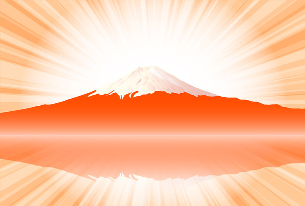 Fuji sunrise New Year s card - Vetor, Imagem