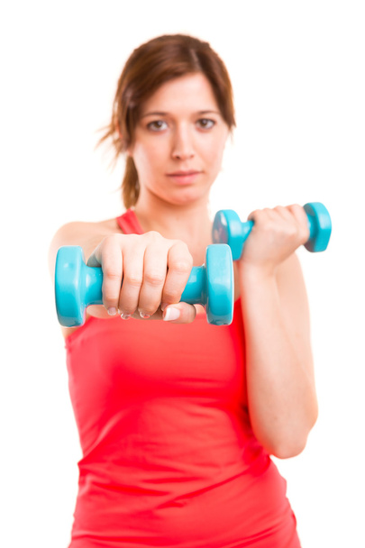 Woman with dumbbells - Photo, Image