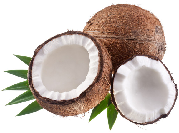 High-quality photos of coconuts on a white background. - Foto, Imagen