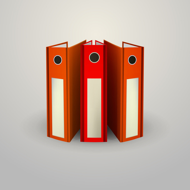 Vector illustration of red folders - Вектор, зображення