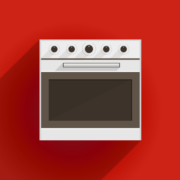 Flat vector illustration of oven - Διάνυσμα, εικόνα