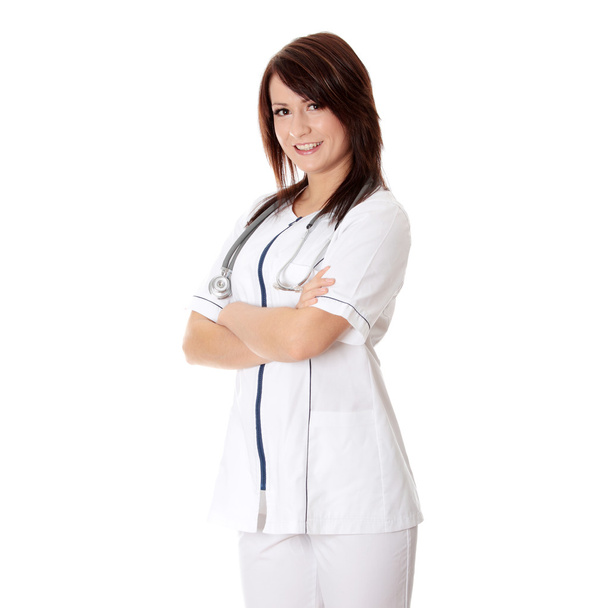 Smiling medical doctor or nurse - Photo, image