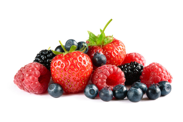 Big Pile of Fresh Berries on White Background - Photo, image