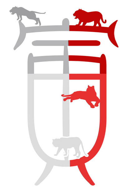 Tiger New Year's card character icon  - Vektor, obrázek