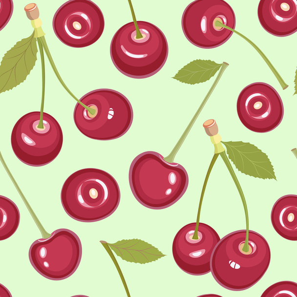 Seamless pattern with cherry - Vecteur, image