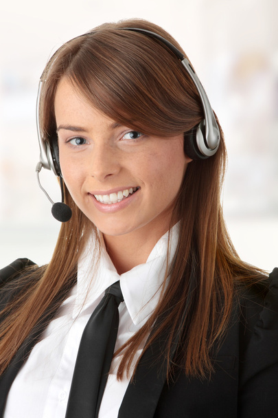 Beautiful Call Center Woman - Zdjęcie, obraz