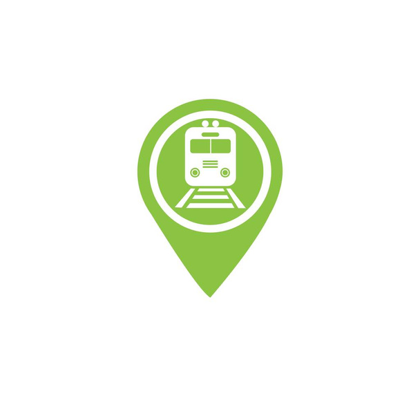 駅マップピンアイコン。鉄道駅の地図点記号。フラットデザイン。ストック-ベクトルイラスト - ベクター画像