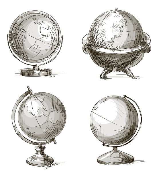 Set di globi disegnati a mano. Illustrazione vettoriale
. - Vettoriali, immagini