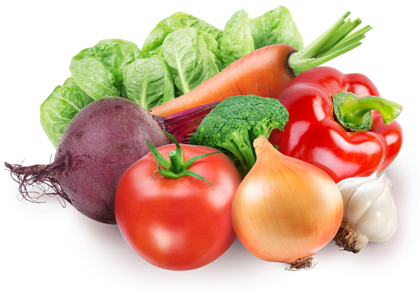 Image of fresh vegetables on white background - Фото, зображення
