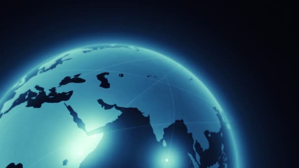 wereld kaart animatie met verlichting - Video