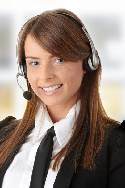 Beautiful Call Center Woman - Foto, Imagen