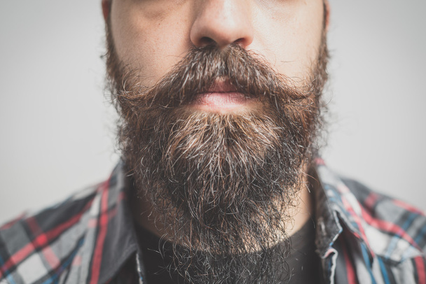 Hipster długo brodaty i człowiek wąsy  - Zdjęcie, obraz