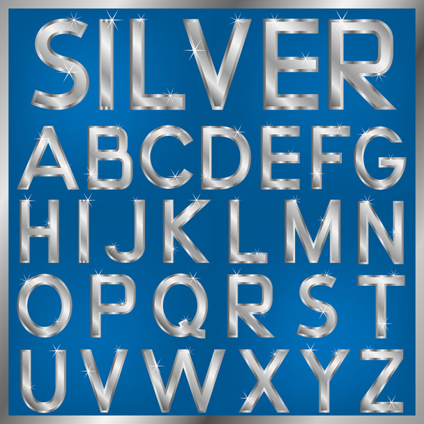Silver Font - Διάνυσμα, εικόνα