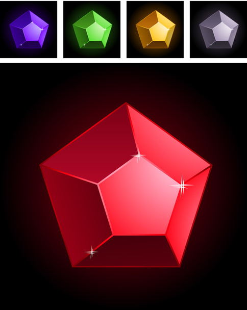 Collection of stylized gems - Vector, imagen