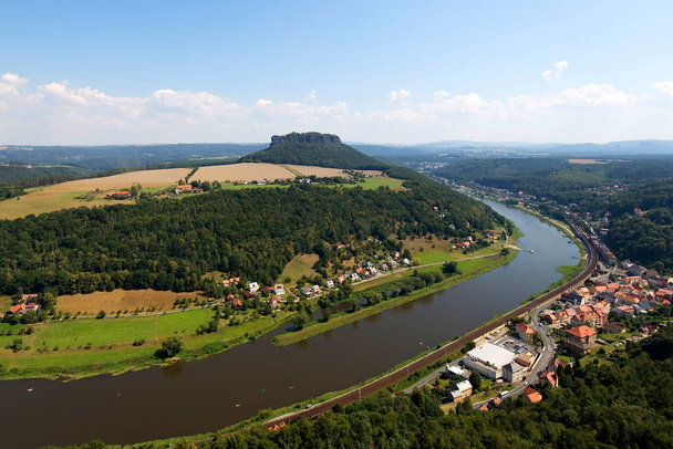 A hill above the Elbe River in Germany - Photo, image