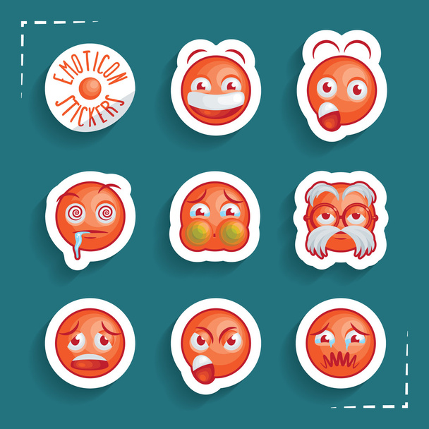 Emoticon Stickers - Vector, Image