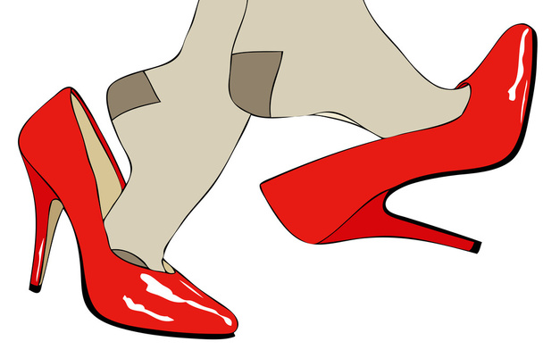 παπούτσια, μόδα και αισθησιασμό των γυναικών ένδυσης - Διάνυσμα, εικόνα