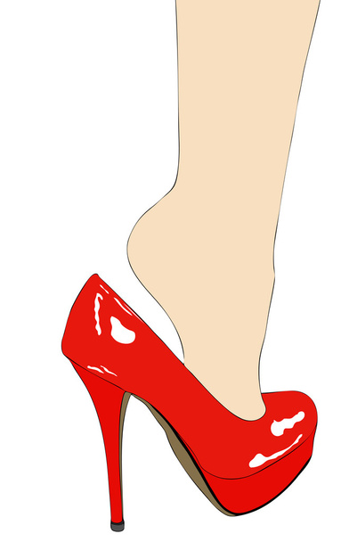 A woman and her shoes - Vector, Image