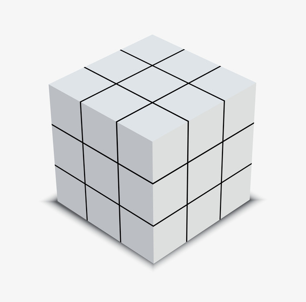 kubus puzzel opgelost - Vector, afbeelding