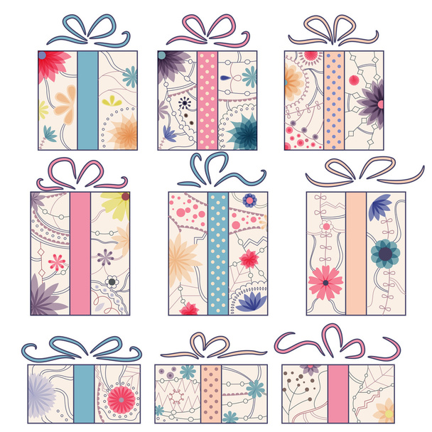 vintage gift boxes - Vector, afbeelding