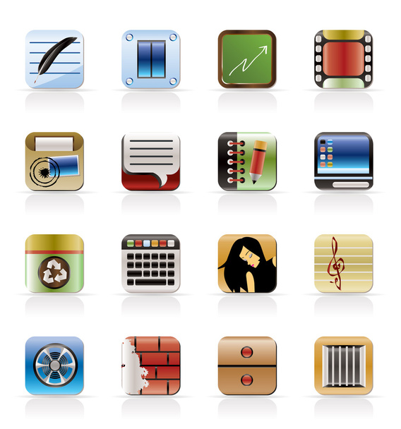 Business, Office and Mobile phone icons - Vector, imagen