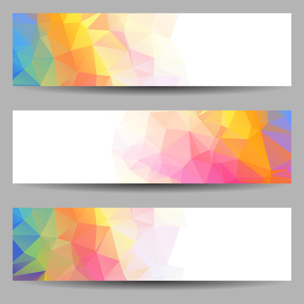 Set of banners with abstract triangles - Vector, Imagen