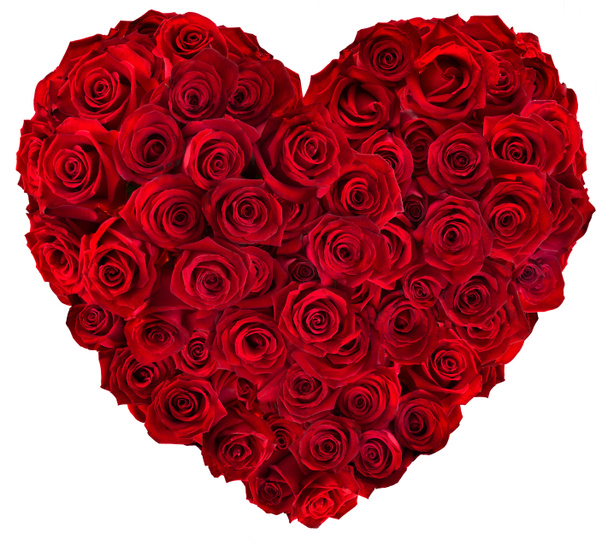 Kırmızı güllerin kalbi - Fotoğraf, Görsel