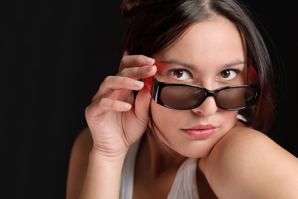 Designer glasses - sportive trendy woman fashion - 写真・画像