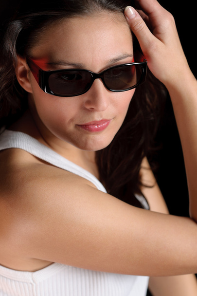 Designer glasses - sportive trendy woman fashion - Foto, afbeelding