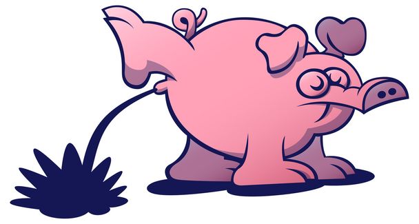Pink pig with long snout - Vector, Image