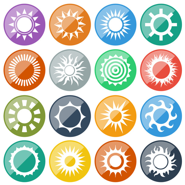 Sun icons set - Вектор,изображение