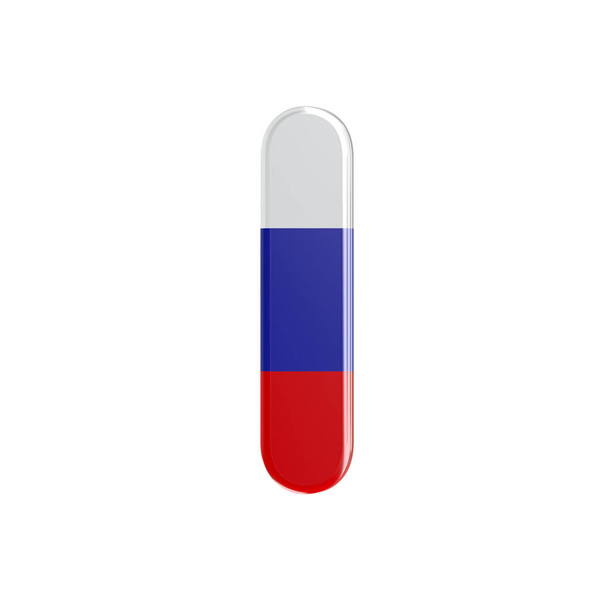 Russia letter L - small 3d russian flag font isolated on white background. This alphabet is perfect for creative illustrations related but not limited to Russia, communism, Moscow... - Foto, Imagem