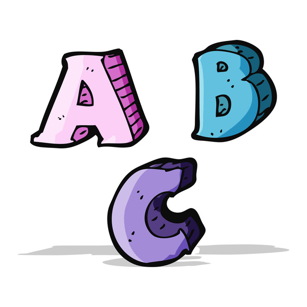 Caricatura ABC cartas
 - Vector, Imagen