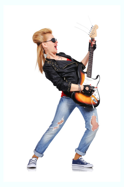 beautiful rocker girl - Foto, afbeelding