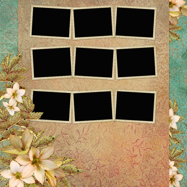Background with frame and flowers - Φωτογραφία, εικόνα